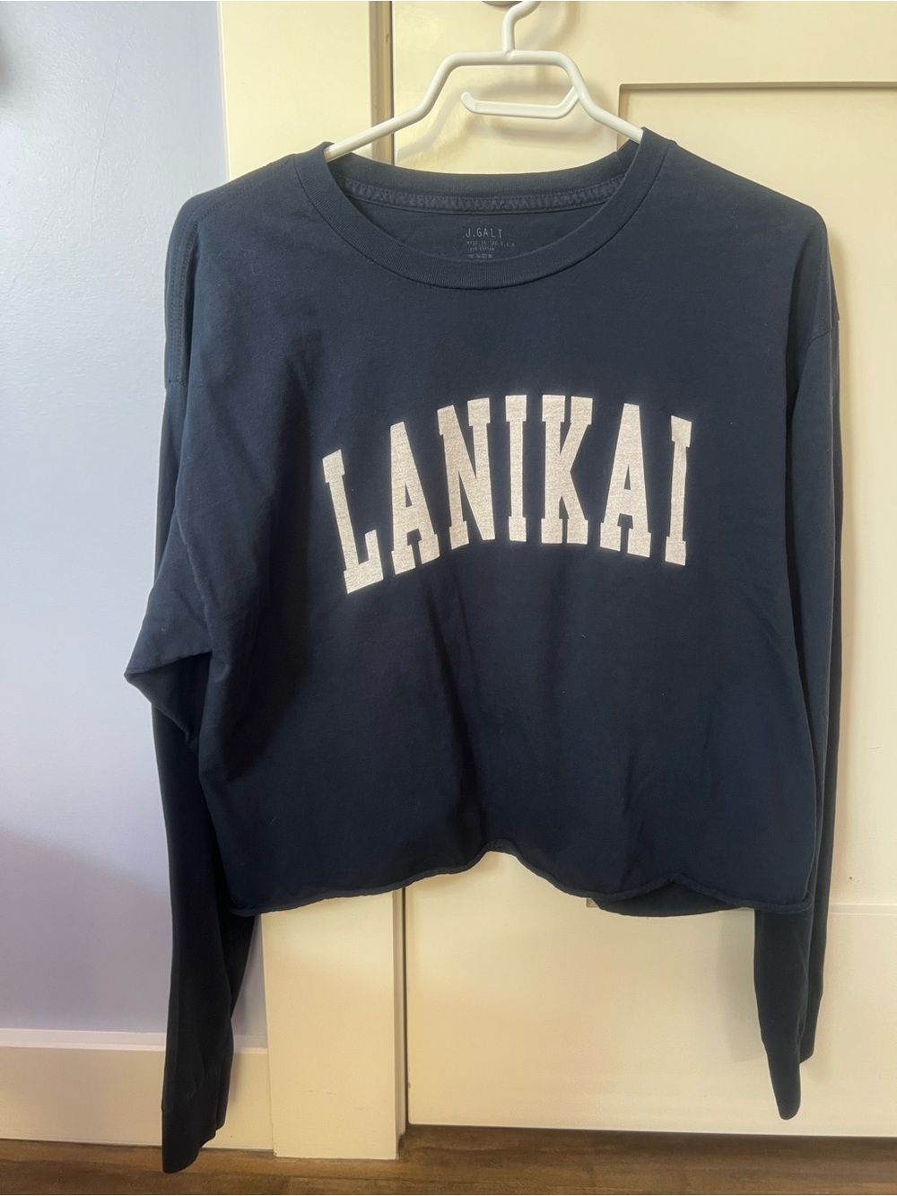 Brandy Melville Navy Blue "LANIKAI" Long Sleeve Tee